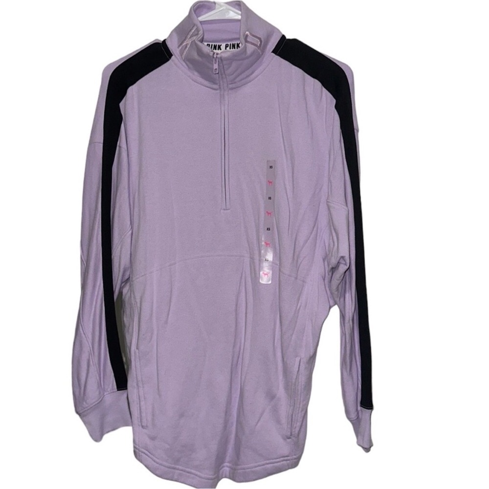 Vs Pink Purple With Black Stripe Half Zip